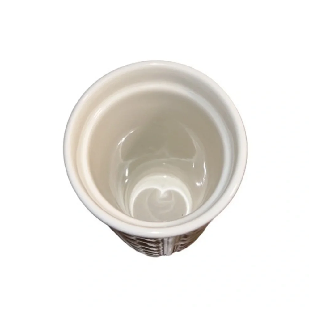 Starbucks 2016 White Textured Cable Knit‎ Siren Ceramic Mug Tumbler 10 oz